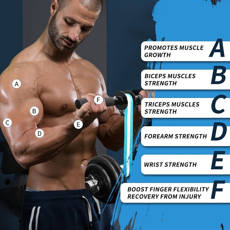 plzzree Wrist Forearm Roller Strengthener Exerciser: Forearm Blaster Forearm Roller Grip Strength Training with Anti-Slip Handles - Image 2